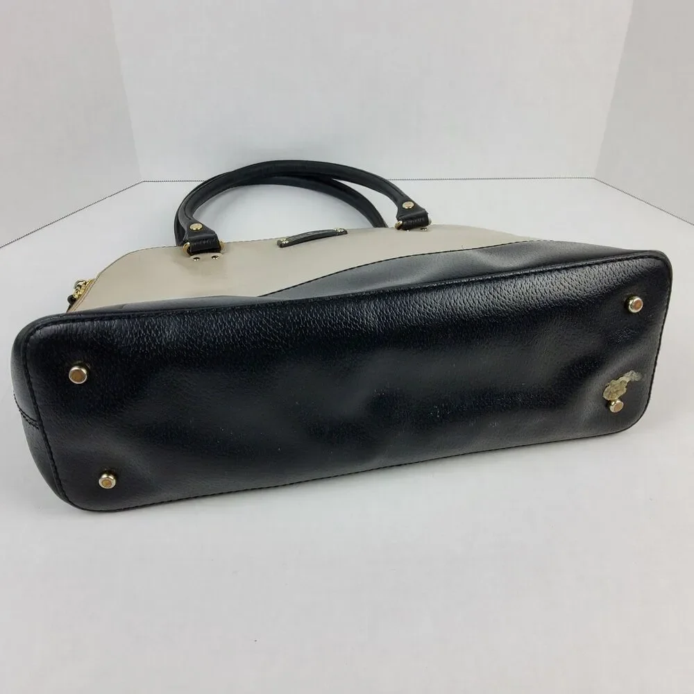 Kate Spade NY Domed Two Tone Leather Satchel Handbag Purse